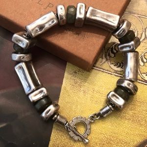 Vintage Silpada Sterling Silver and Genuine Labradorite Stone Bracelet B0721